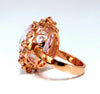 GIA Certified: 27.13ct Natural Pink Kunzite Ruby Diamonds Ring 14 Karat Gold