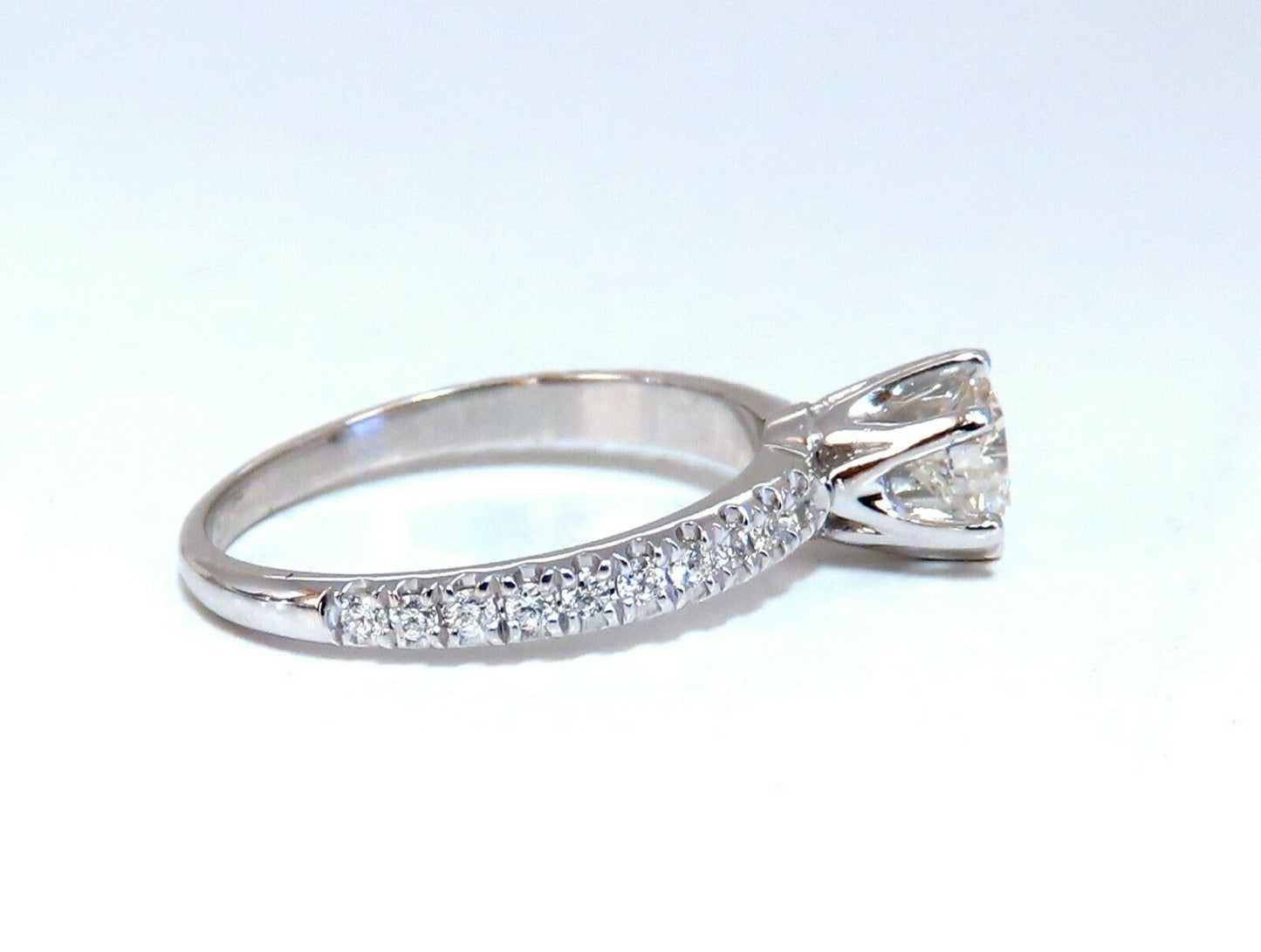 GIA Certified .73ct round cut diamond Raised Tulip ring Platinum
