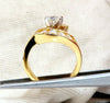 GIA Certified 1.40ct round cut diamond Crossover Engagement Ring 14 Karat
