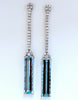 GIA Certified 62.22ct Natural Aquamarine Diamonds Dangle Earrings 18Kt Platinum