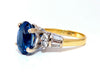 5.75ct GIA Certified Natural No Heat Blue Sapphire Ring 18 Karat Traditional