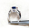 4.44ct GIA Certified Natural Color Change Blue Sapphire Ring 18 Karat