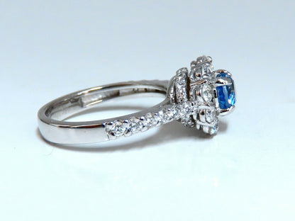 2.01ct Natural Sapphire Diamond Cluster Ring 14 Karat