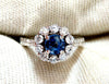 2.01ct Natural Sapphire Diamond Cluster Ring 14 Karat
