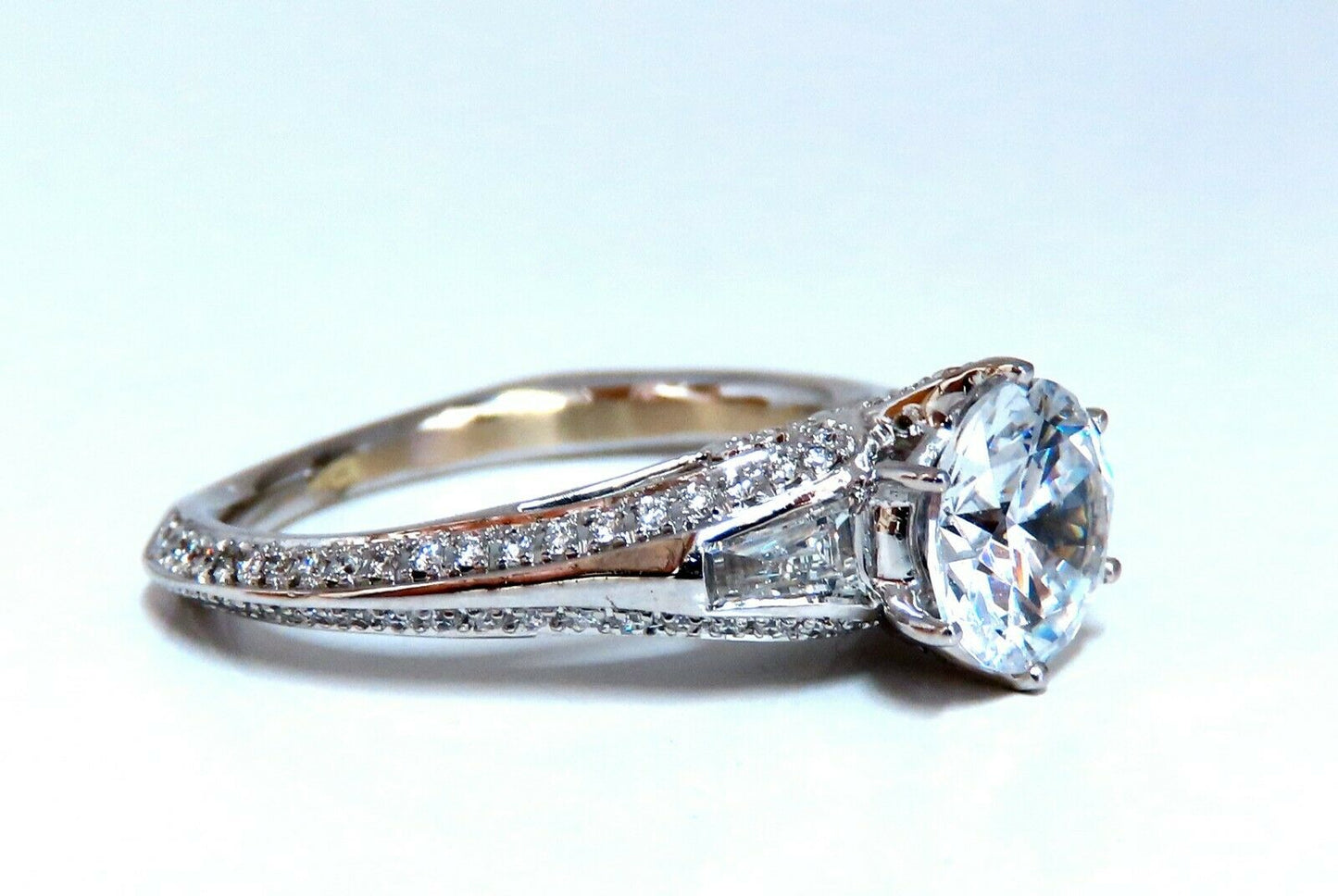 1.50ct Natural Zircon Diamonds Engagement Ring Suite Wedding Band 14Kt