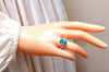5.65ct Natural Indigo Blue zircon Diamonds Ring 14kt