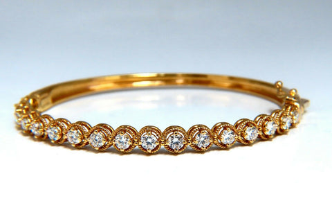 2.02ct Natural Diamonds Bangle Bracelet 14 Karat
