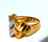 .20ct Double Chevron Diamonds Ring 14 Karat V Band