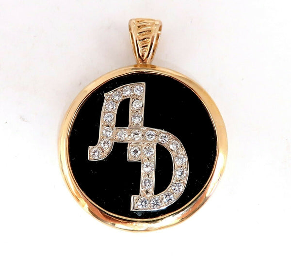 Black Onyx Natural Diamonds Necklace .52ct & Reversible
