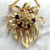 4.02ct Natural Red Spinel Yellow Diamonds Still Life 3D Orchid Necklace 14kt