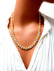 1.30ct Diamonds Cross Weave Box Link Eternity Necklace 14Kt Gold Bahama Deco