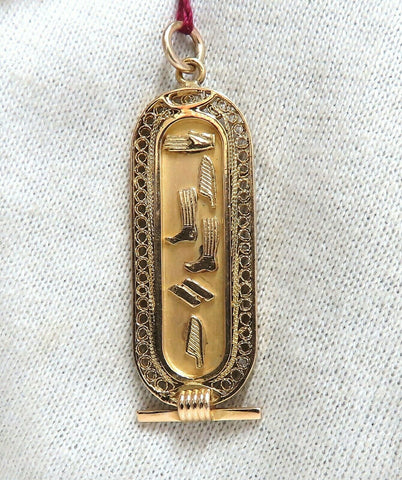 Egyptian Hieroglyphic Symbol Pendant 18 Karat