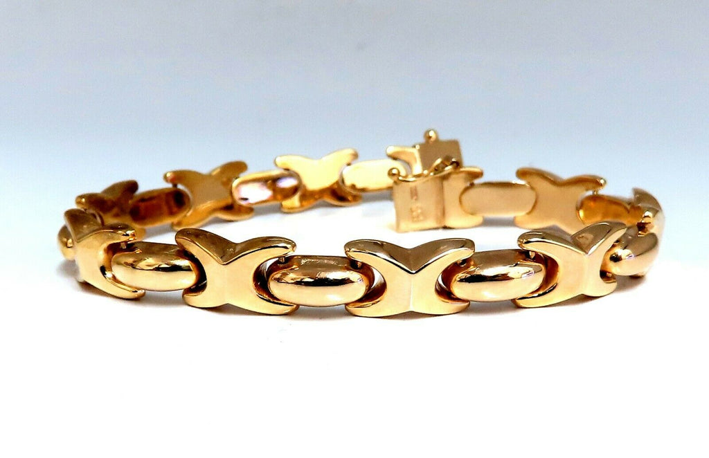 14k Yellow Gold Italian Wide Panther Link Bracelet 7.5in LF1457-7.5