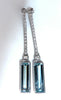 GIA Certified 24.20ct Natural Aquamarine Diamonds Long Dangle Earrings 14kt