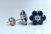 5.62ct Natural Sapphire Diamonds Floretta Cluster Snowflake Earrings 14 Karat