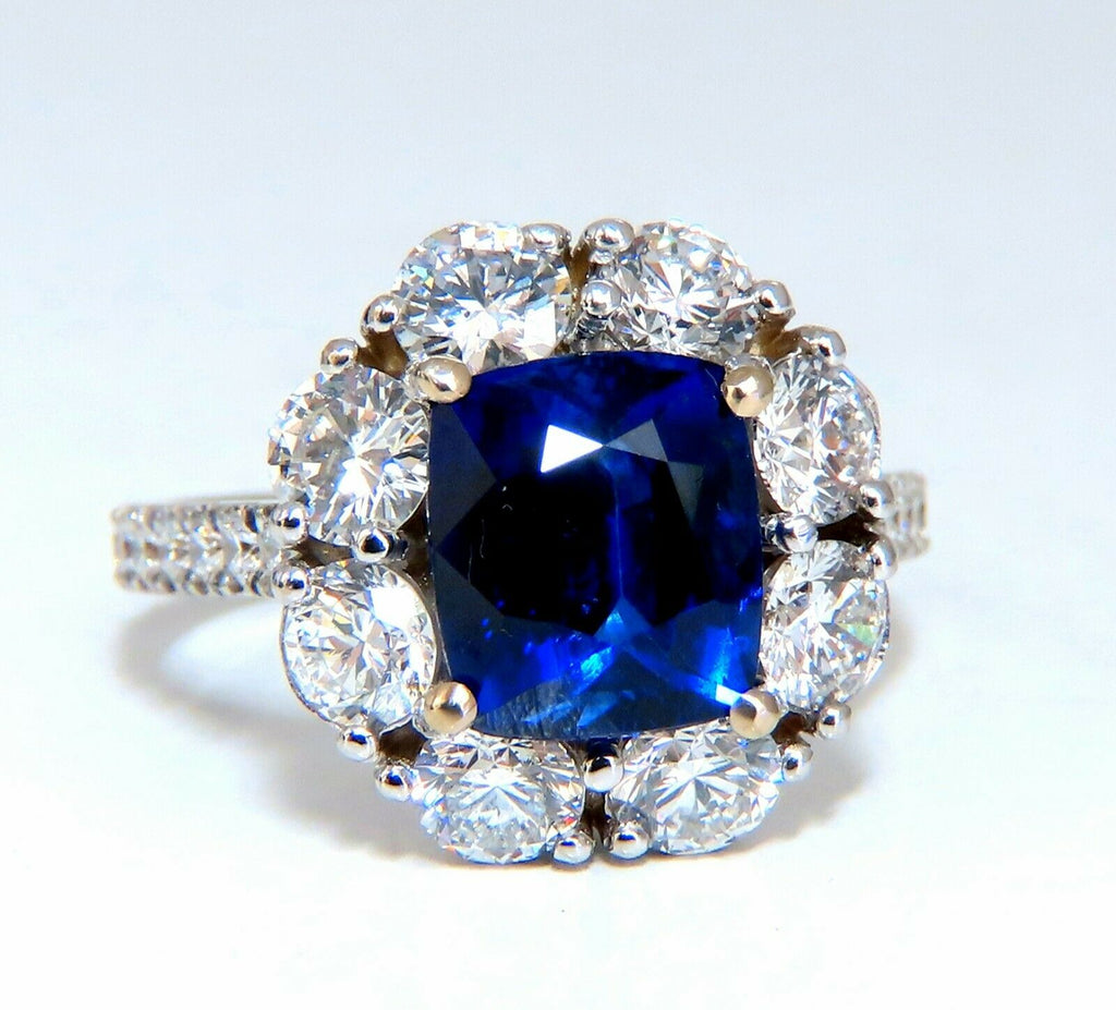 Vintage 4.39 carat natural royal blue sapphire engagement ring for women –  Lilo Diamonds