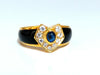 .30ct Natural Jet Black Onyx Diamonds Ring 18 Karat