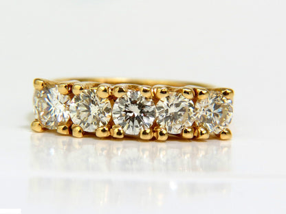 1.82CT DIAMONDS BAND RING WITH PAVE ON SHOULDERS RAISED 14KT