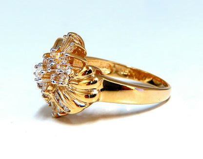 .70ct Natural Baguette & Rounds Flaming Cocktail Cluster Diamonds Ring 14kt