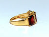 5.08ct Natural Red Garnets Diamonds Ring 14kt Three Stone