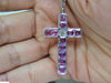18KT GIA 10.41CT NATURAL PINK SAPPHIRE DIAMOND CROSS PENDANT NECKLACE