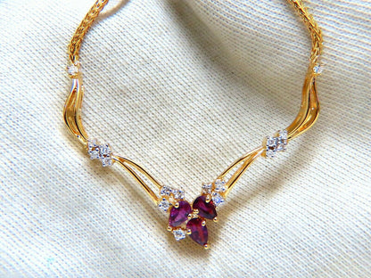 1.90ct Natural Ruby Diamonds Lariat Necklace 14kt