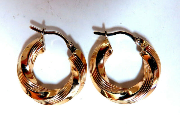 Tubular Twist 14kt Gold Hoop Earrings
