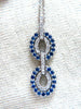.90ct Natural Sapphire Diamonds Double Loop Link Necklace 14kt.
