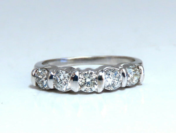 1.02ct Natural Round Diamonds Channel Band Platinum Ring