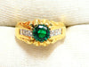 GIA Certified Natural Non Enhancement Green Emerald Mens Ring 18Kt