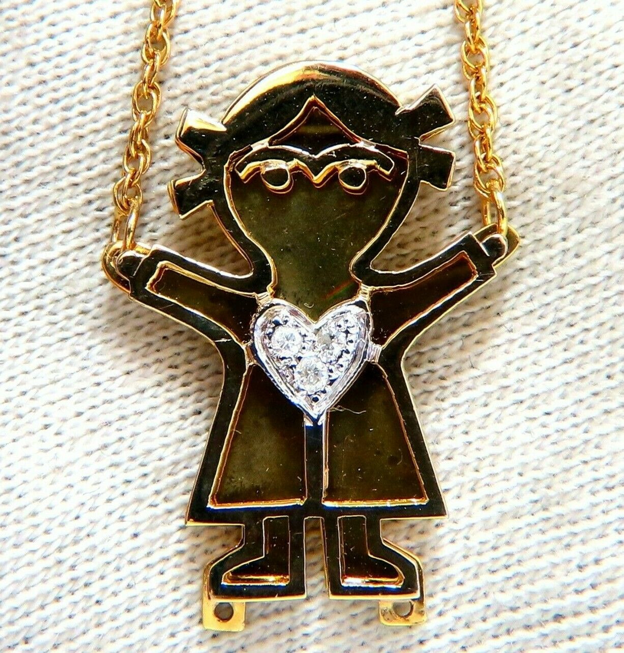 Diamonds Emoji Necklace 14kt yellow gold