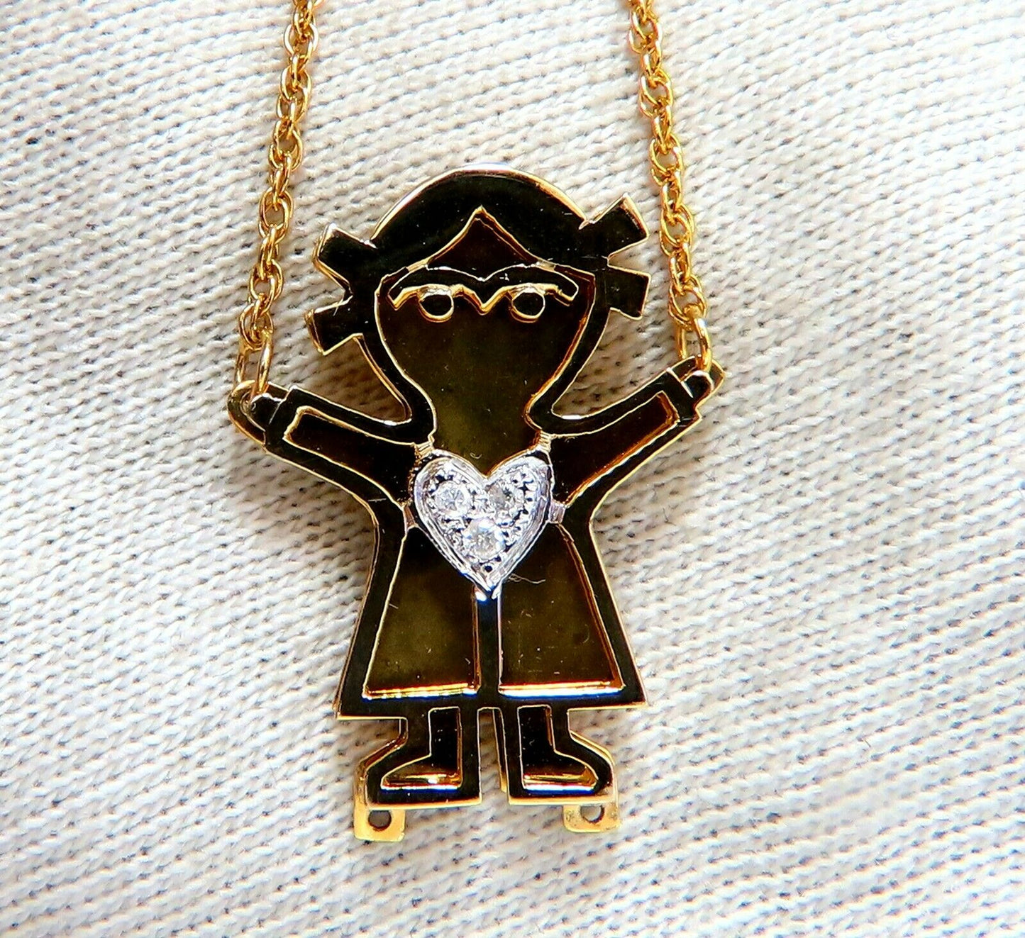 Diamonds Emoji Necklace 14kt yellow gold