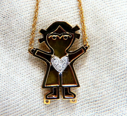 Diamonds Emoji Necklace 14kt yellow gold