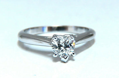 GIA Certified .55ct heart cut diamond solitaire ring platinum classic D/VS