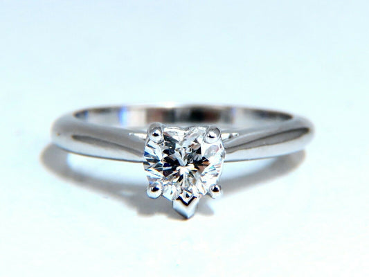 GIA Certified .55ct heart cut diamond solitaire ring platinum classic D/VS