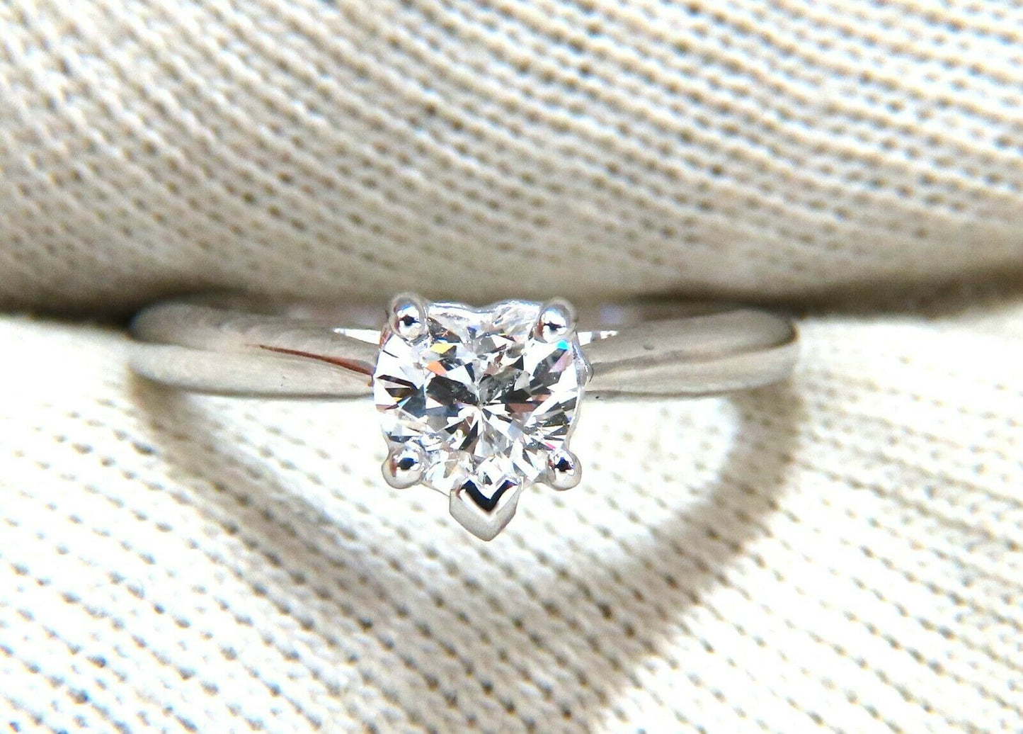 GIA Certified .55ct heart cut diamond solitaire ring platinum classic D/VS