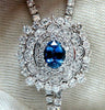 Cluster Bolo Necklace Natural Sapphire Diamonds 18kt Gold GIA Certified 17.30ct