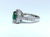 3.08ct Natural Vivid Green Emerald Diamonds Halo Ring 14kt
