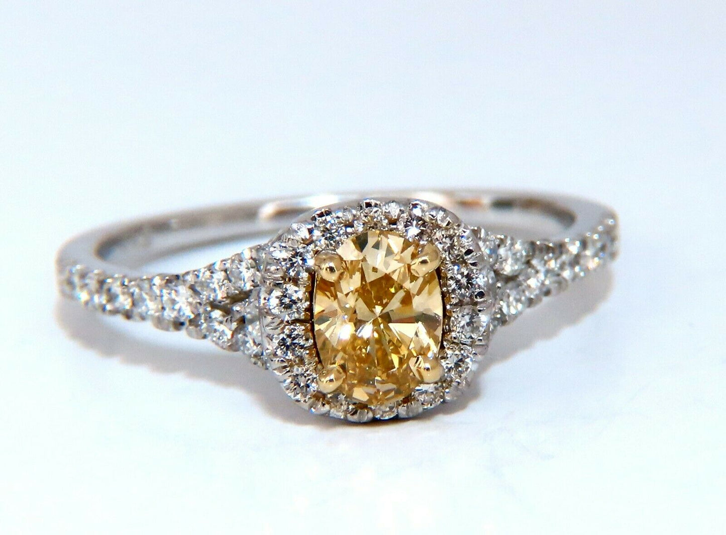 1.81ct Natural Fancy Yellow Diamonds Ring 14kt Insert & Ring