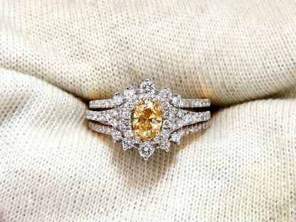 1.81ct Natural Fancy Yellow Diamonds Ring 14kt Insert & Ring