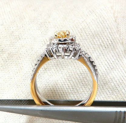 1.81ct Natural Fancy Yellow Diamonds Ring 14kt Insert & Ring