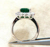5.07ct Natural Emerald Diamonds Cluster Halo Ring 14kt