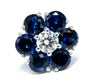 6.28ct Natural Sapphire Diamonds Floretta Cluster Snowflake Earrings 14 Karat