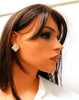 4.04ct Natural Diamonds Cluster Channel Princess Clip Earrings 18 Karat