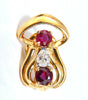 2.10ct natural red ruby diamonds clip earrings 14kt. g/vs mushroom