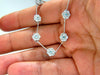 1.00CT Round Brilliant Blue Diamonds Flower Cluster Eternity Necklace 14KT