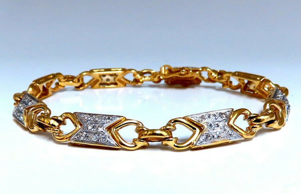 1.10ct Round Diamonds Greek Iconic Linked Bracelet 14kt