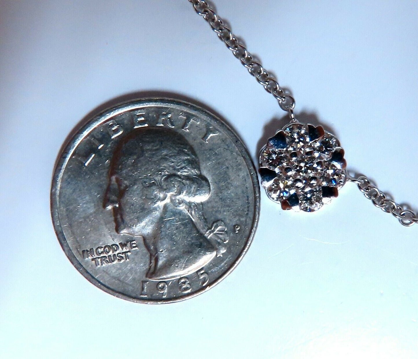 5.22ct natural diamonds (5) cluster yard necklace 14kt floretta 17 inch