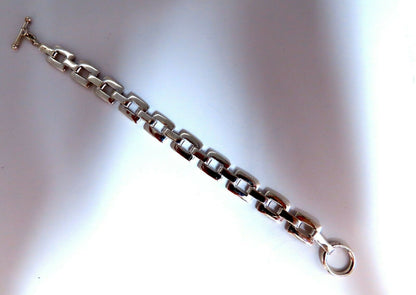 Sterling Silver Square Link Toggle Bracelet