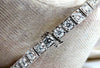 8.42ct Natural Diamonds Tennis Bracelet 14kt Gold Squared Box Bead Set